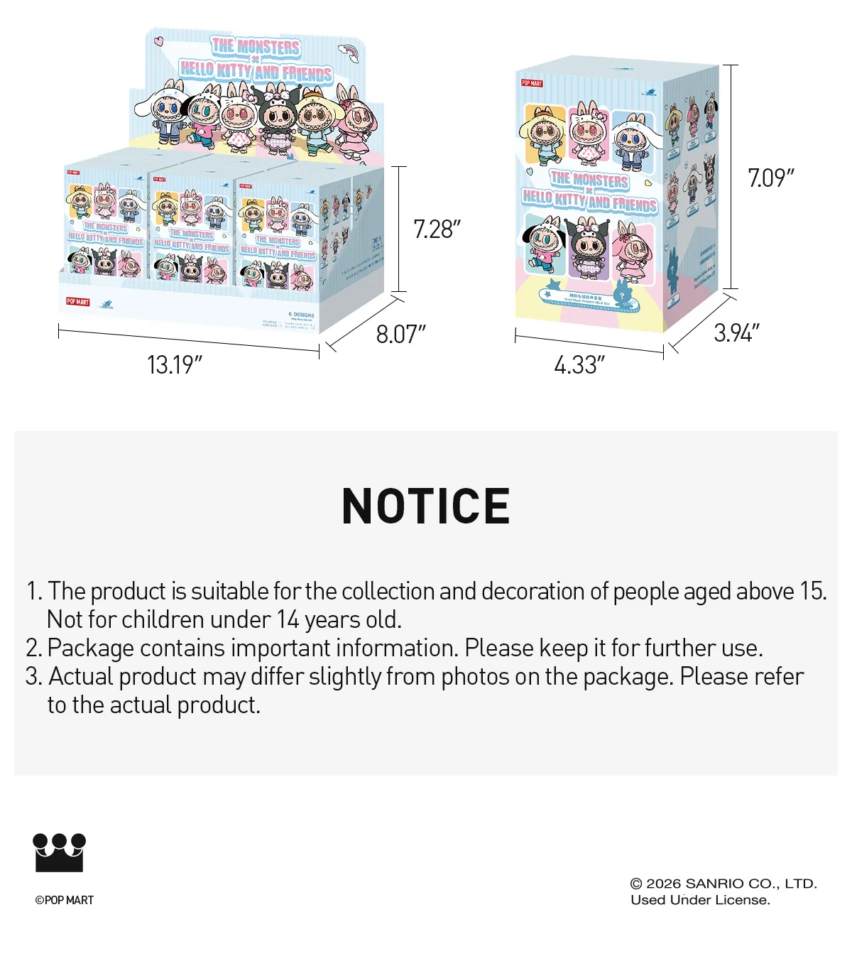 POP NOW:THE MONSTERS × Sanrio Characters Series-Vinyl Plush