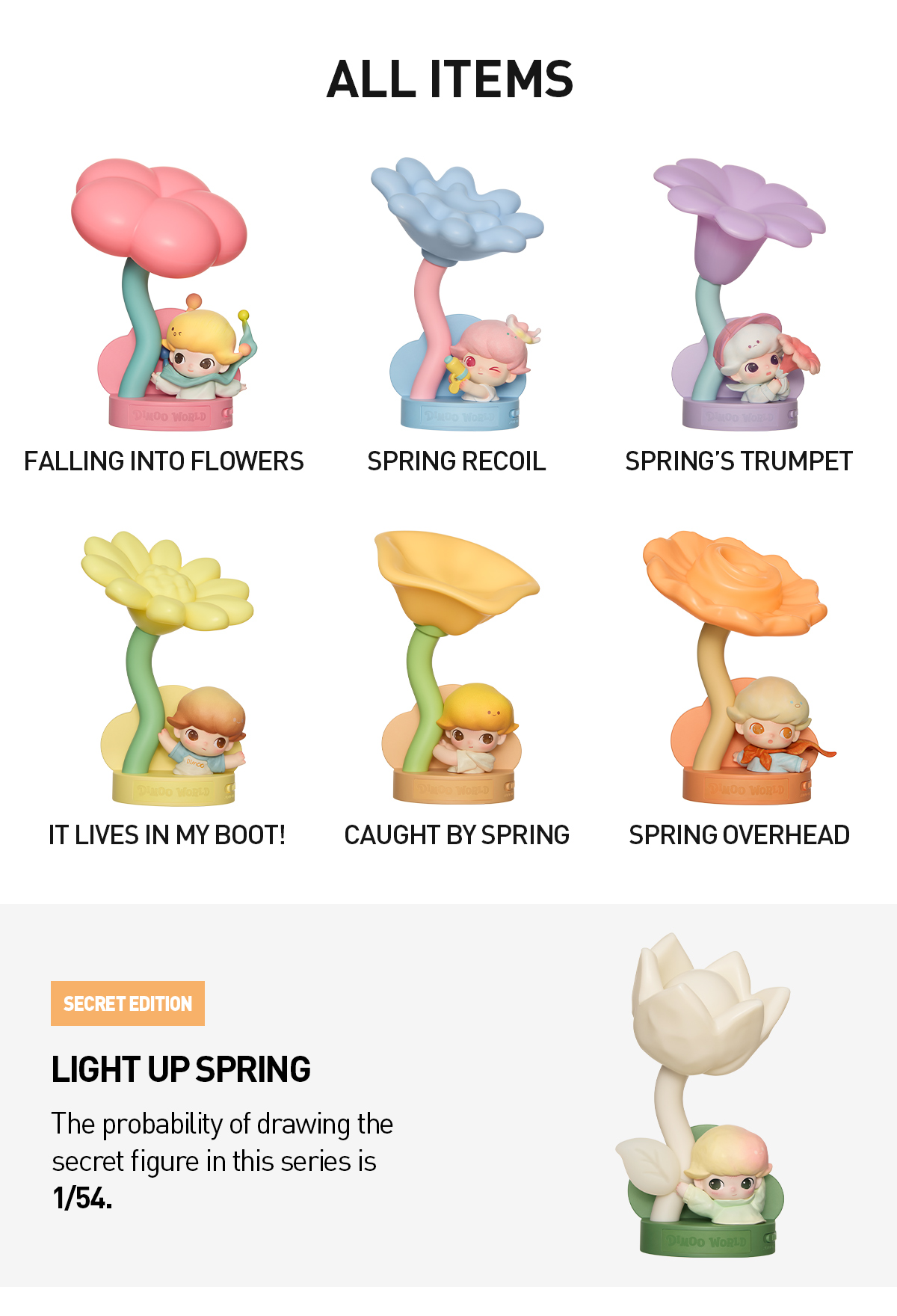 POP MART シークレット　DIMOO ナイトライト　ラブブ DIMOO Moments in Bloom Series - Sensor-activated Nightlight Blind