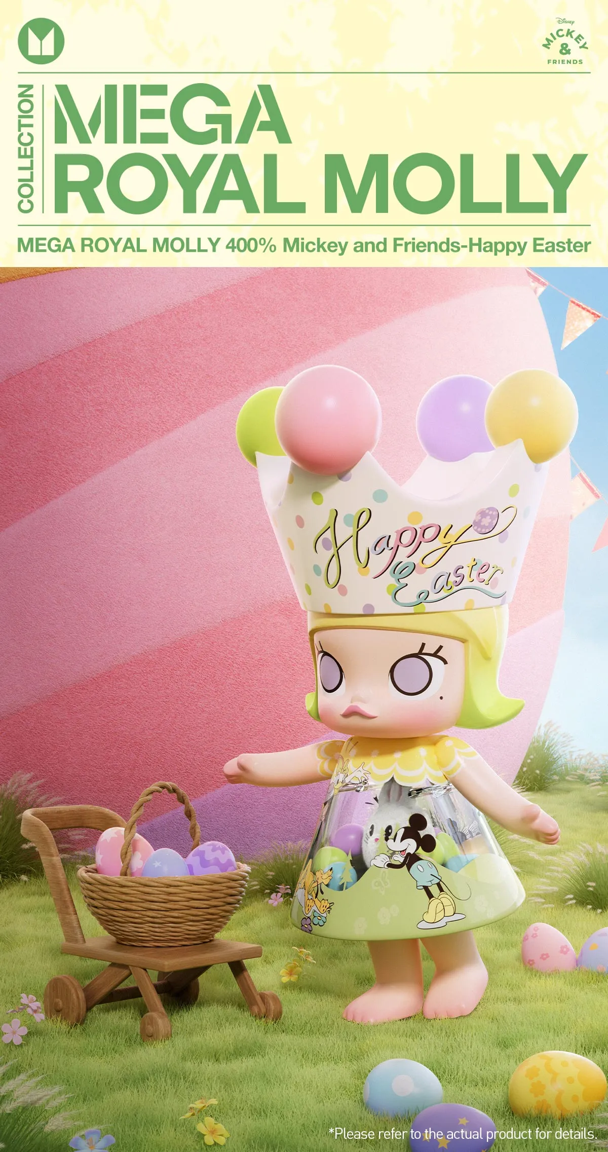 molly 400% disney easter モリー　popmart MEGA ROYAL MOLLY 400% Mickey and Friends-Happy Easter - POP MART