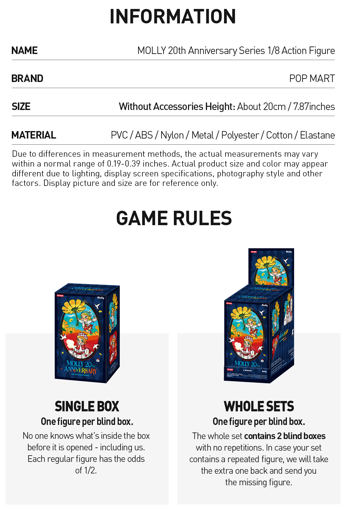 MOLLY 20th Anniversary Series 1/8 Action Figure|POP MART US Official