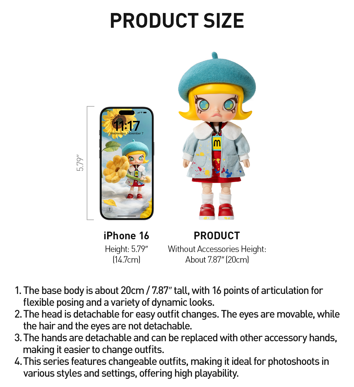 MOLLY 20th Anniversary Series 1/8 Action Figure - POP MART (Canada)
