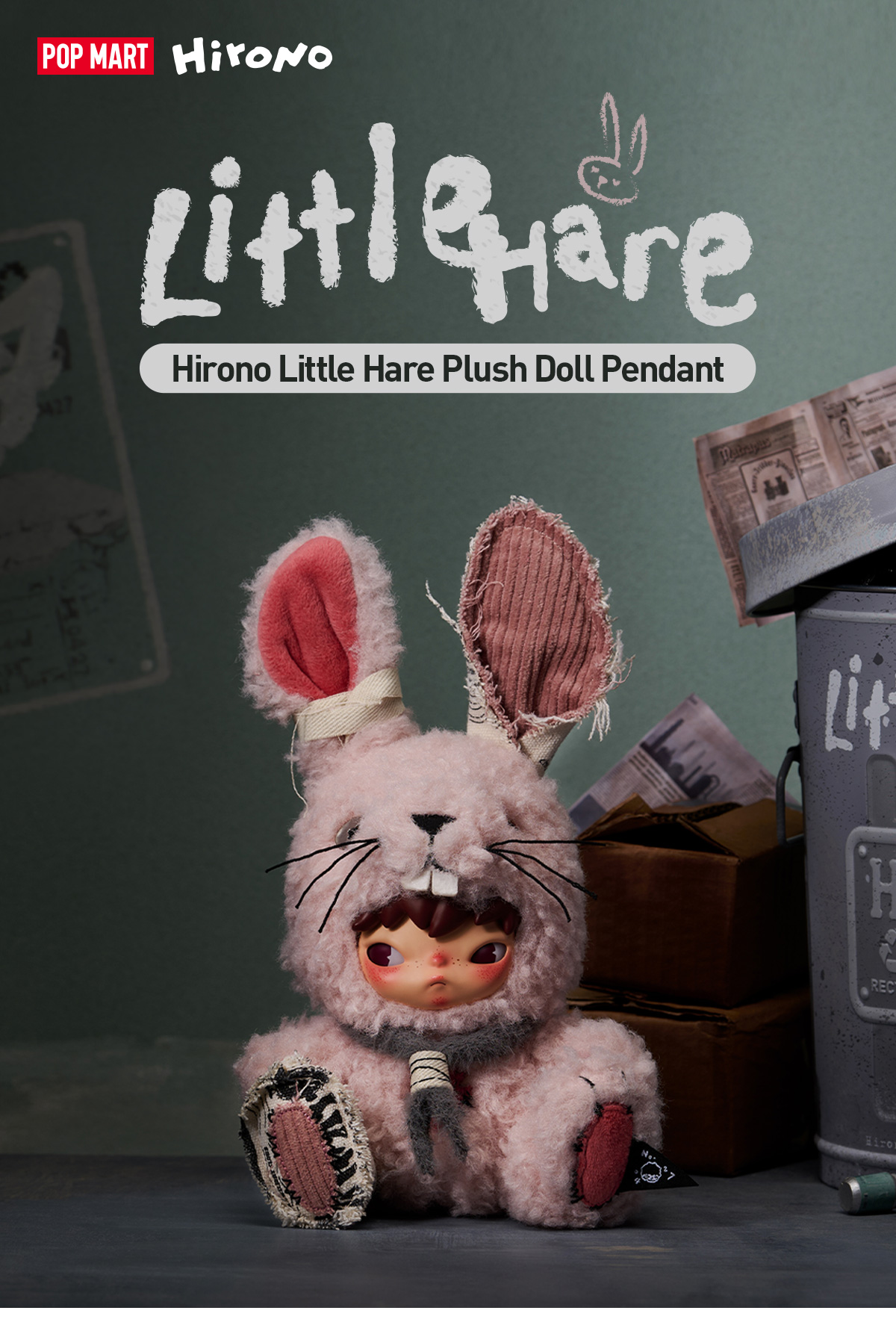 Hirono Little Hare Plush Doll Pendant - POP MART (United States)