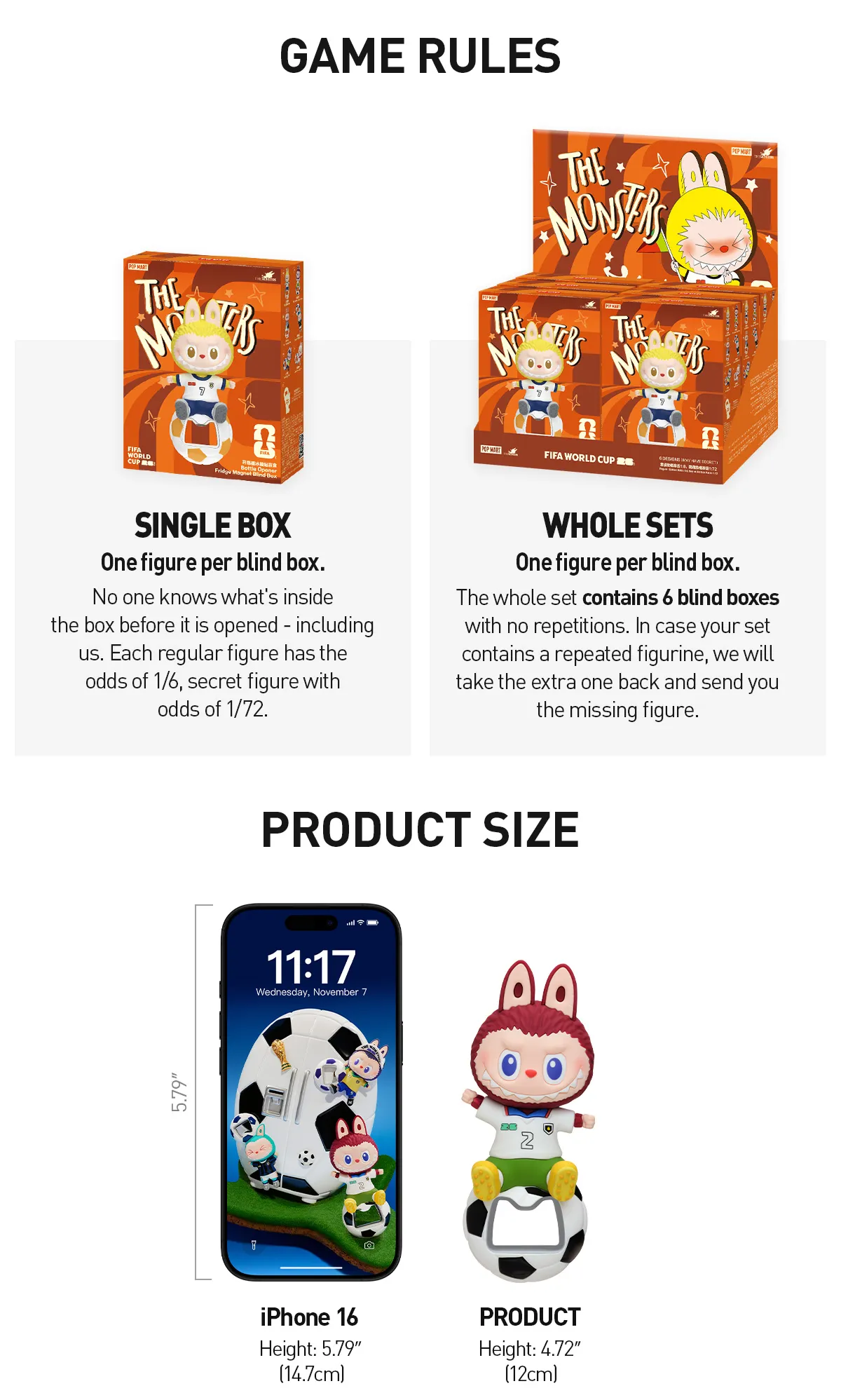 THE MONSTERS × FIFA SERIES - Bottle Opener Fridge Magnet Blind Box