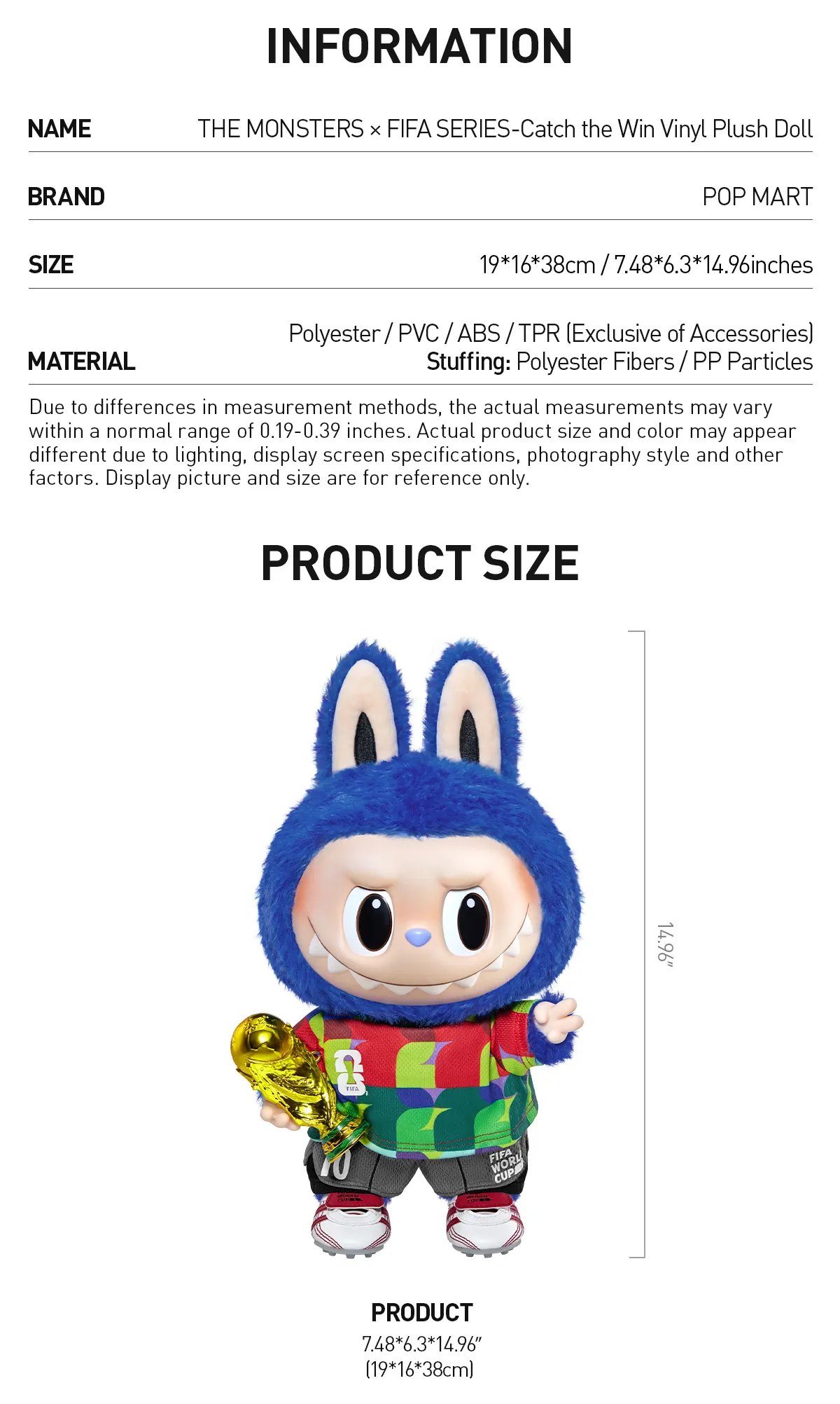 THE MONSTERS × FIFA SERIES-Catch the Win Vinyl Plush Doll - POP