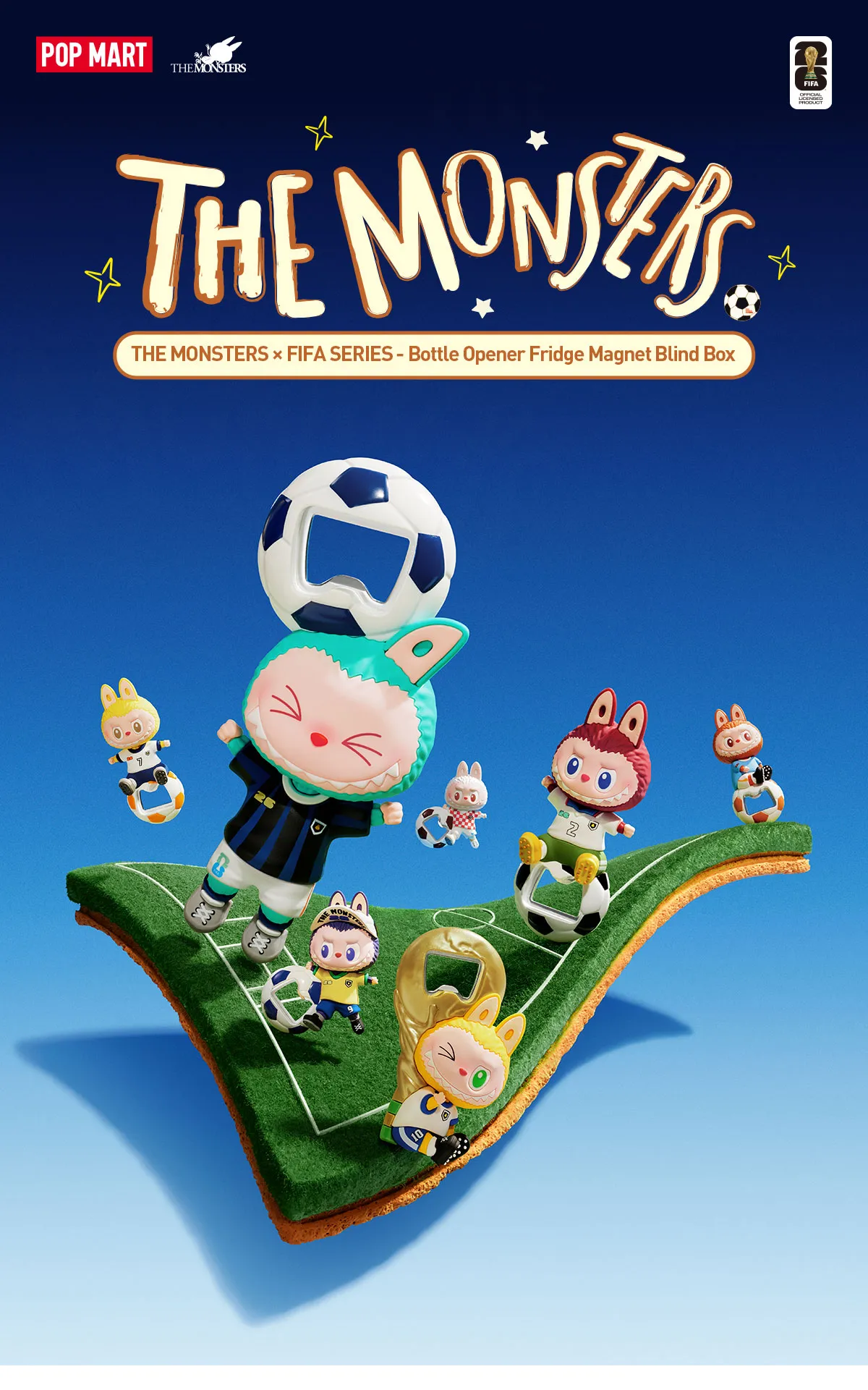 POP NOW:THE MONSTERS × FIFA SERIES - Bottle Opener Fridge Magnet