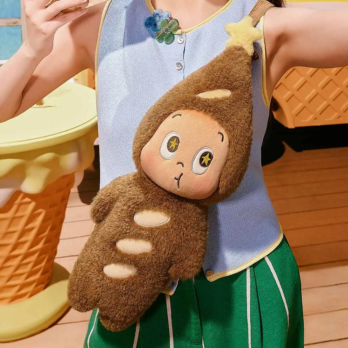 MOON GELATO Series-Plush Baguette Bag