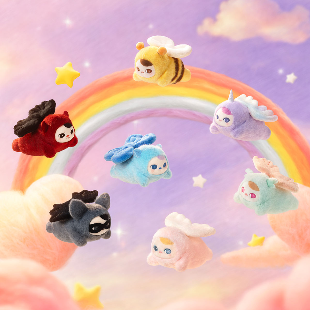 POPMART PUCKY BEANNIEFLYINGBABIES 2個セット PUCKY FLYING BABIES SERIES - Plush Pendant Blind Box - POP MART