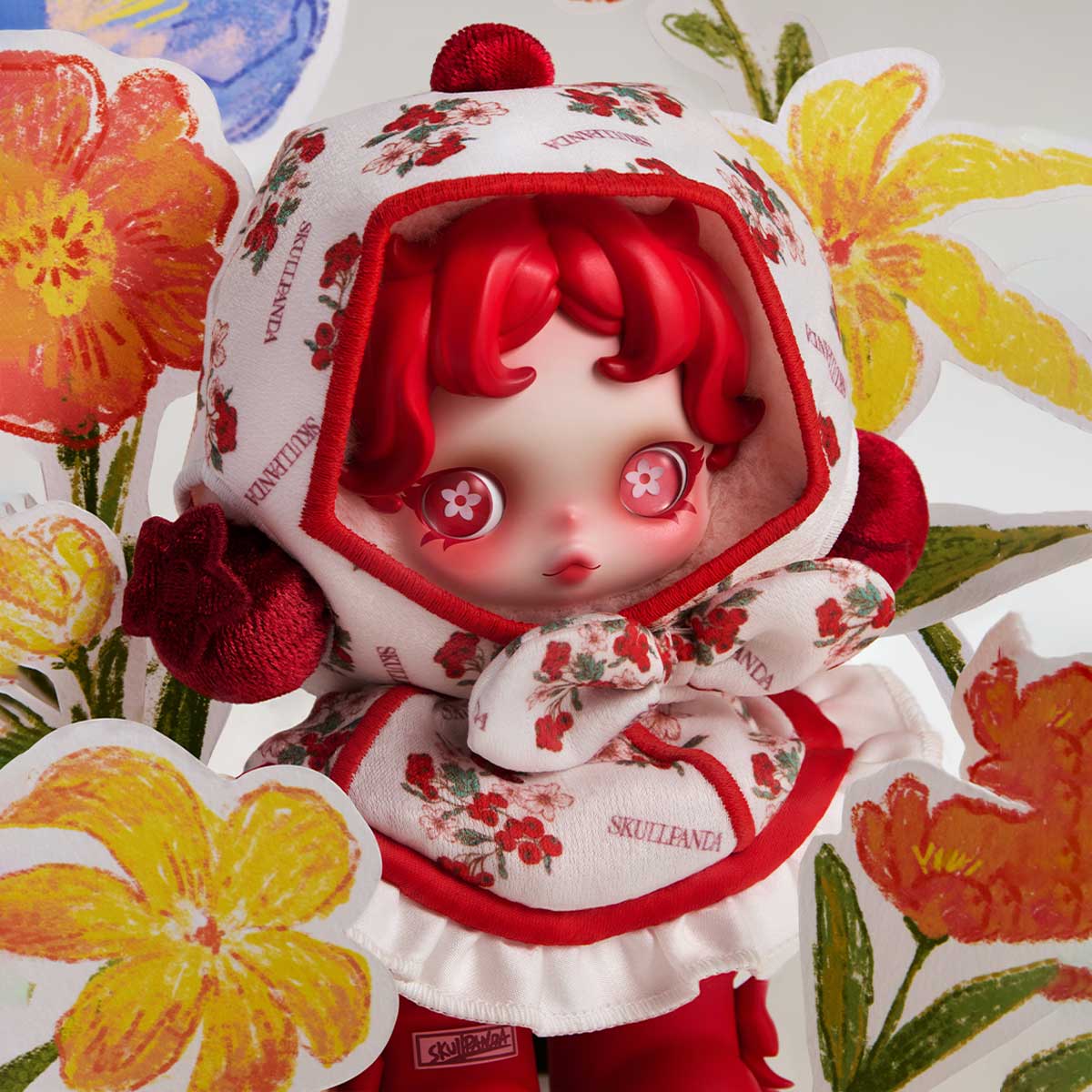 SKULLPANDA プラッシュドールペンダント 日本限定 SKULLPANDA Amid Flowers Plush Doll Pendant - POP MART (United States)