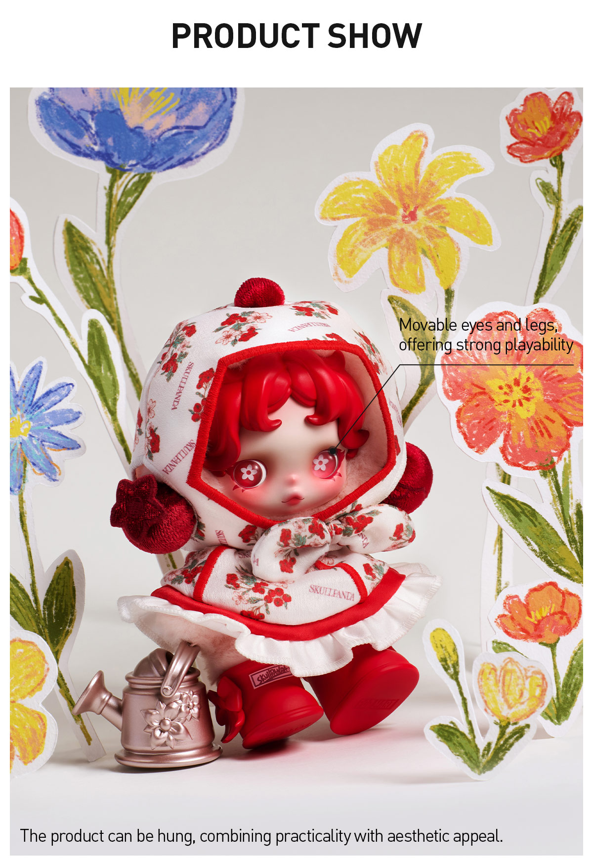 SKULLPANDA プラッシュドールペンダント 日本限定 SKULLPANDA Amid Flowers Plush Doll Pendant - POP MART (United States)