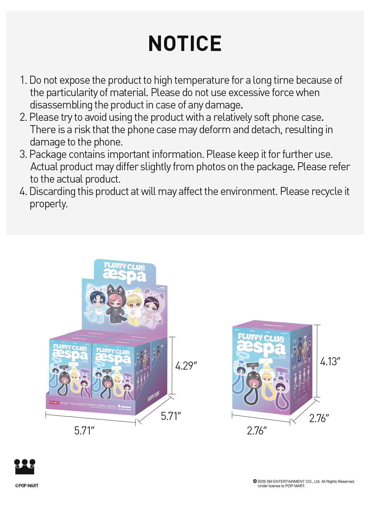 aespa Fluffy Club Series Phone Lanyard|POP MART US Official