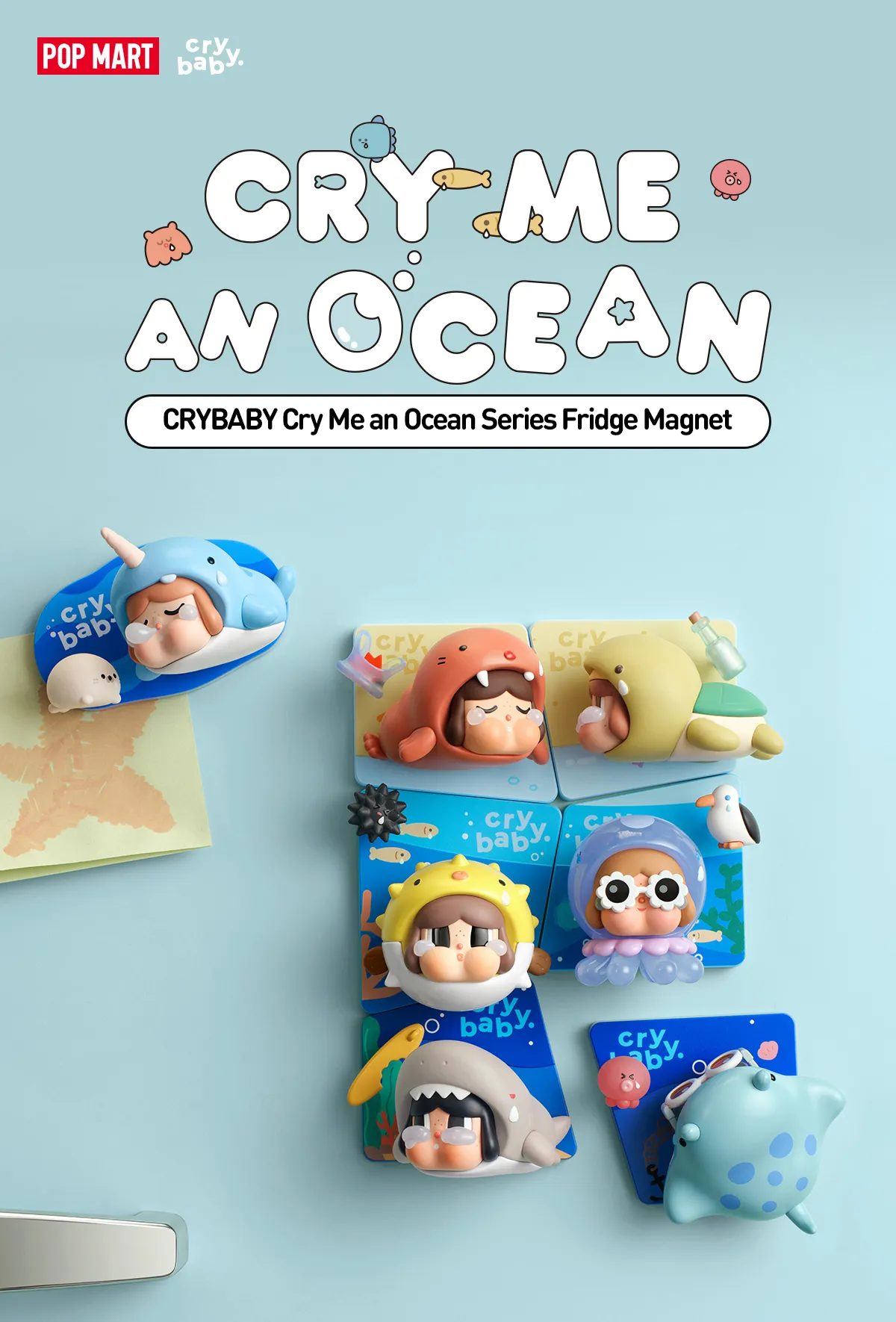 POP NOW:CRYBABY Cry Me An Ocean Series Fridge Magnet - POP MART 