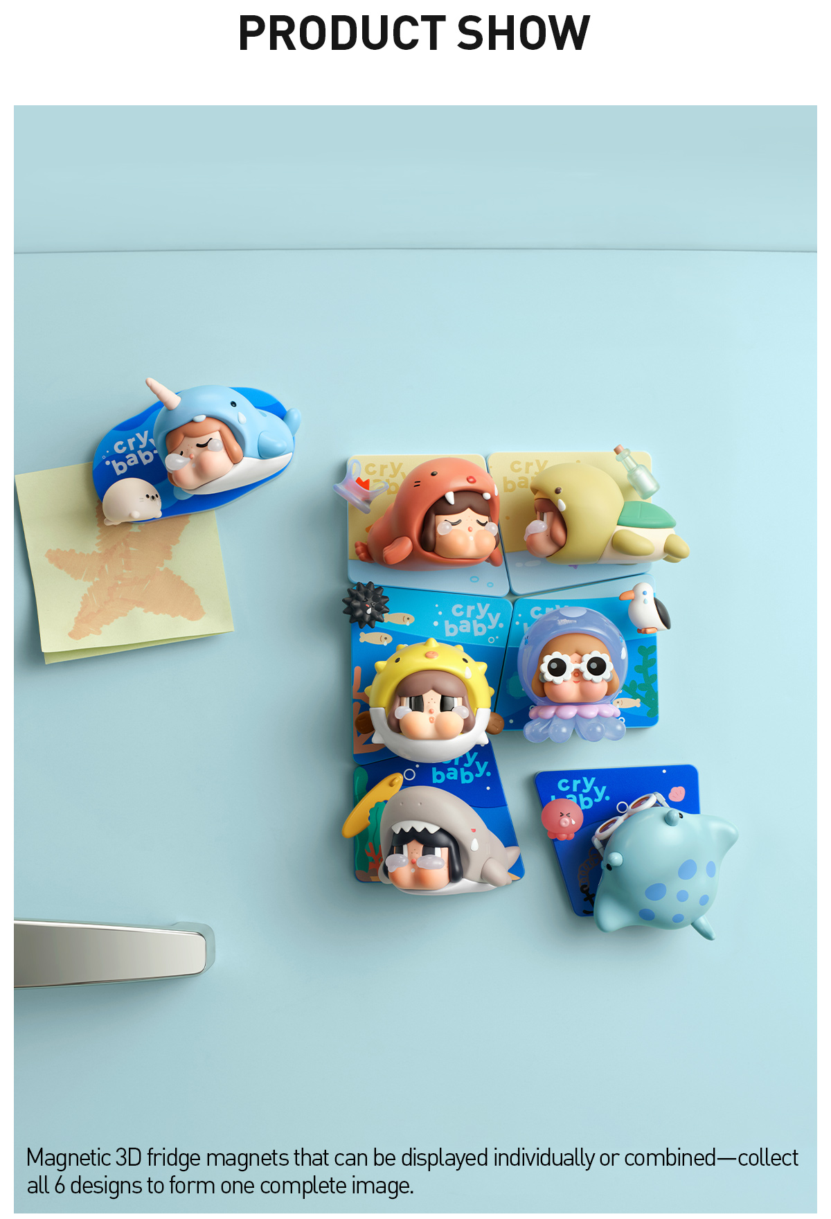 POP NOW:CRYBABY Cry Me An Ocean Series Fridge Magnet - POP MART