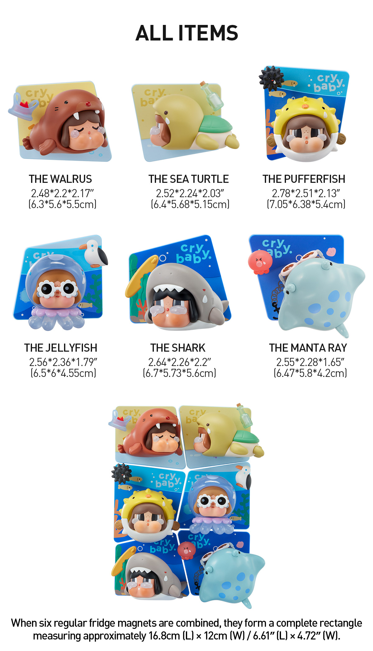 POP NOW:CRYBABY Cry Me An Ocean Series Fridge Magnet - POP MART