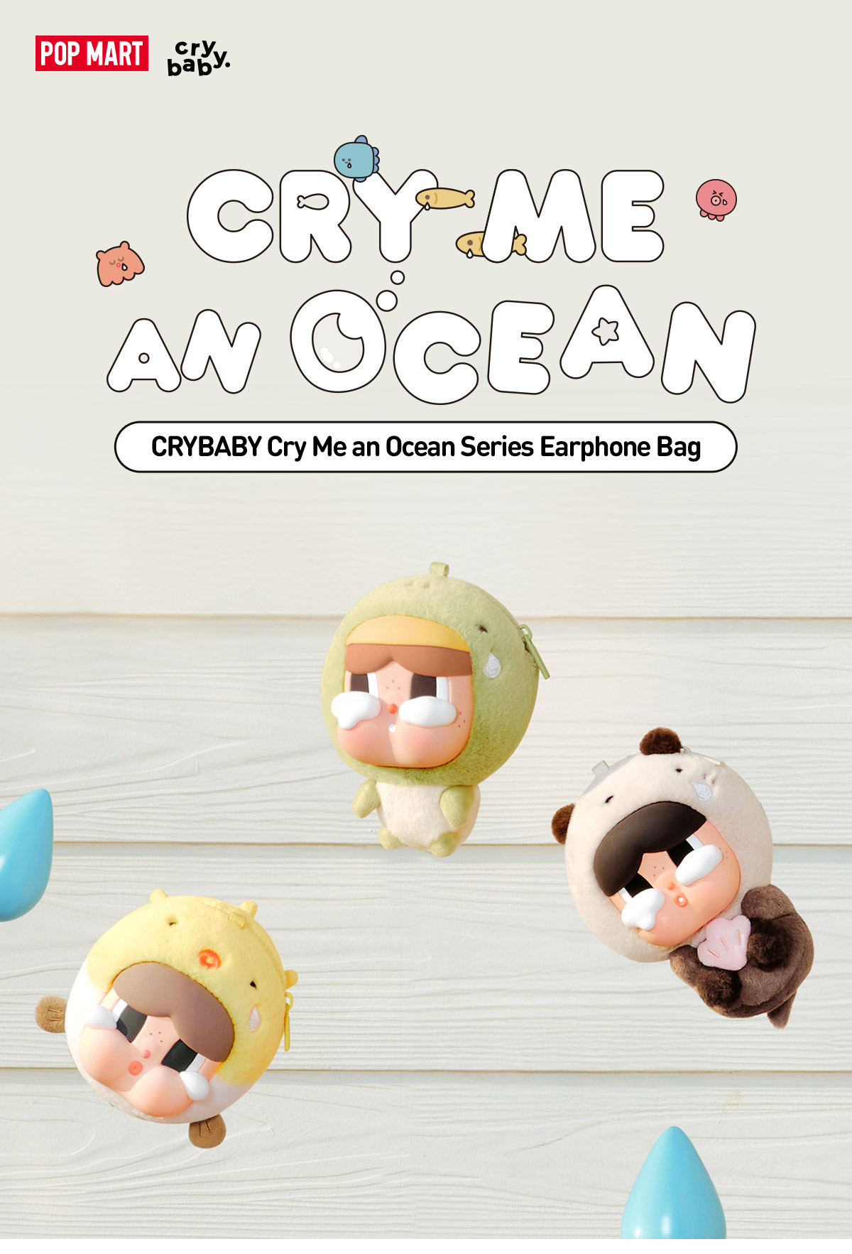 POP NOW:CRYBABY Cry Me An Ocean Series Earphone Bag - POP MART