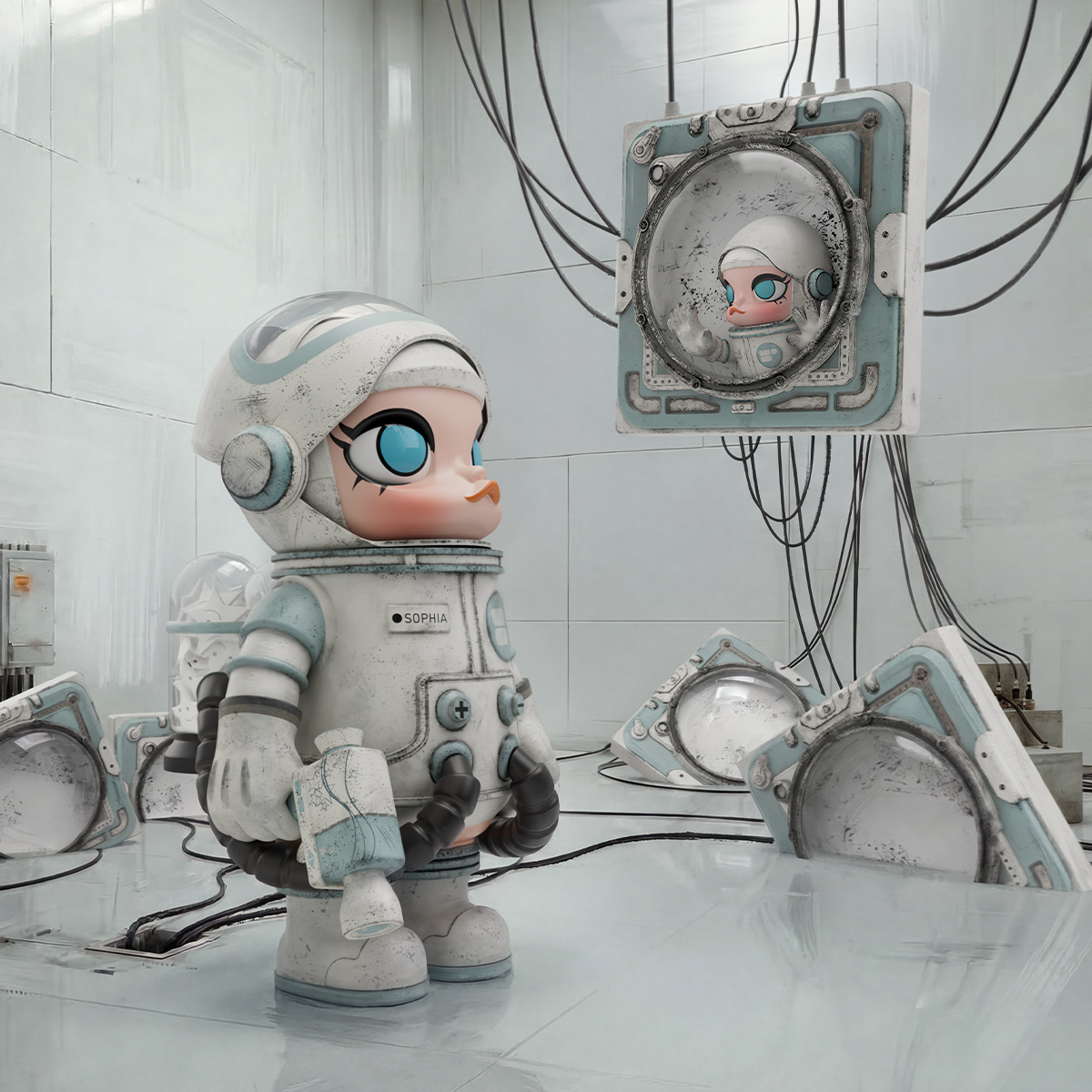 MEGA SPACE MOLLY Ashley Wood "IN SPACE" 3D Painting