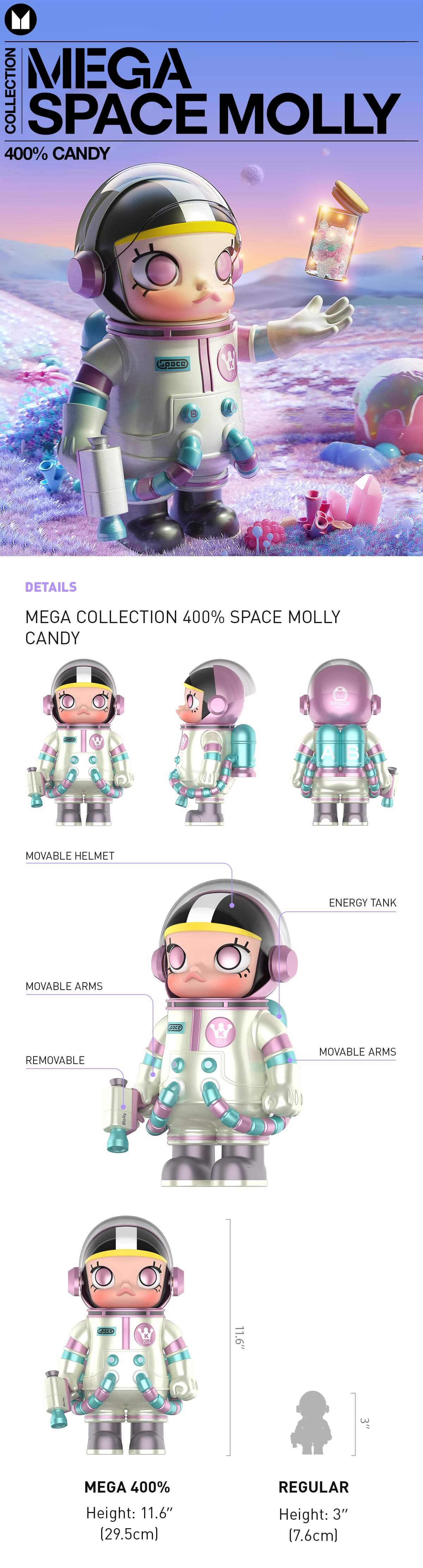 MEGA COLLECTION 400% SPACE MOLLY CANDY | MEGA 400% | Pop Mart