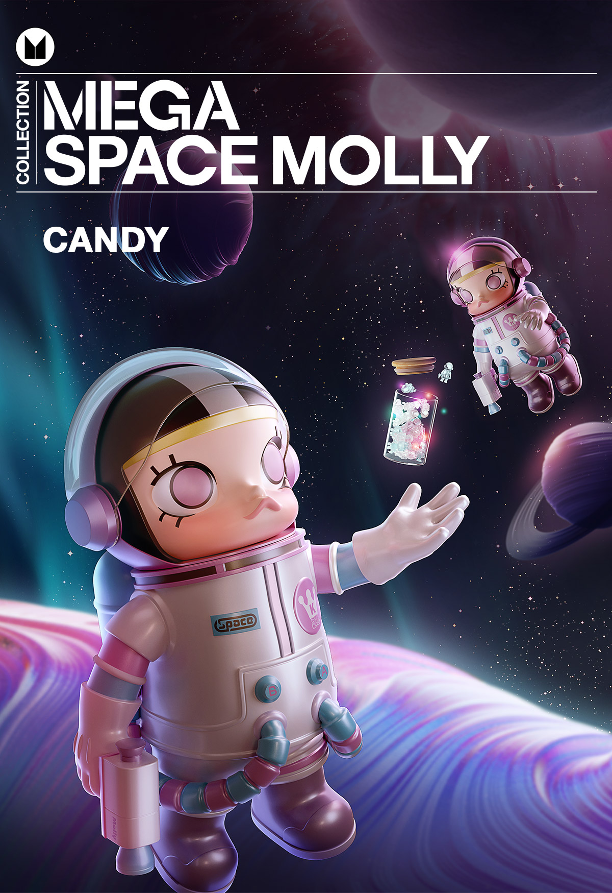 MEGA COLLECTION 1000% SPACE MOLLY Candy - Mega 1000% - POP MART 