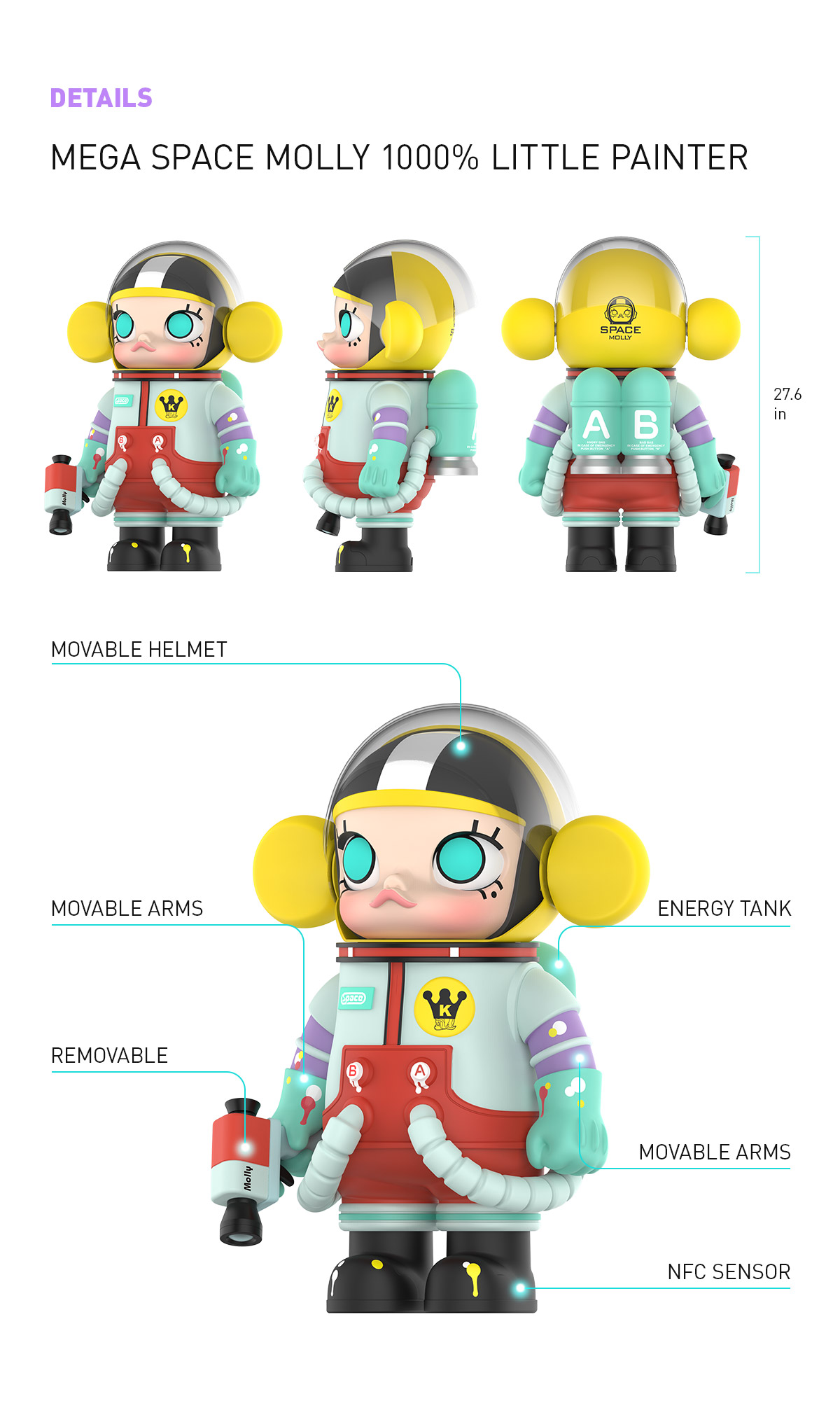 MEGA COLLECTION 1000% SPACE MOLLY Little Painter - POP MART 