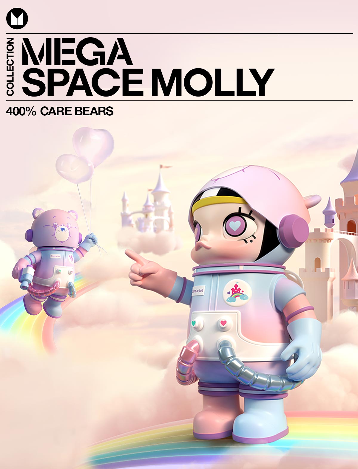 MEGA COLLECTION 400%+100% SPACE MOLLY × Care Bears-Care-a-lot Bear