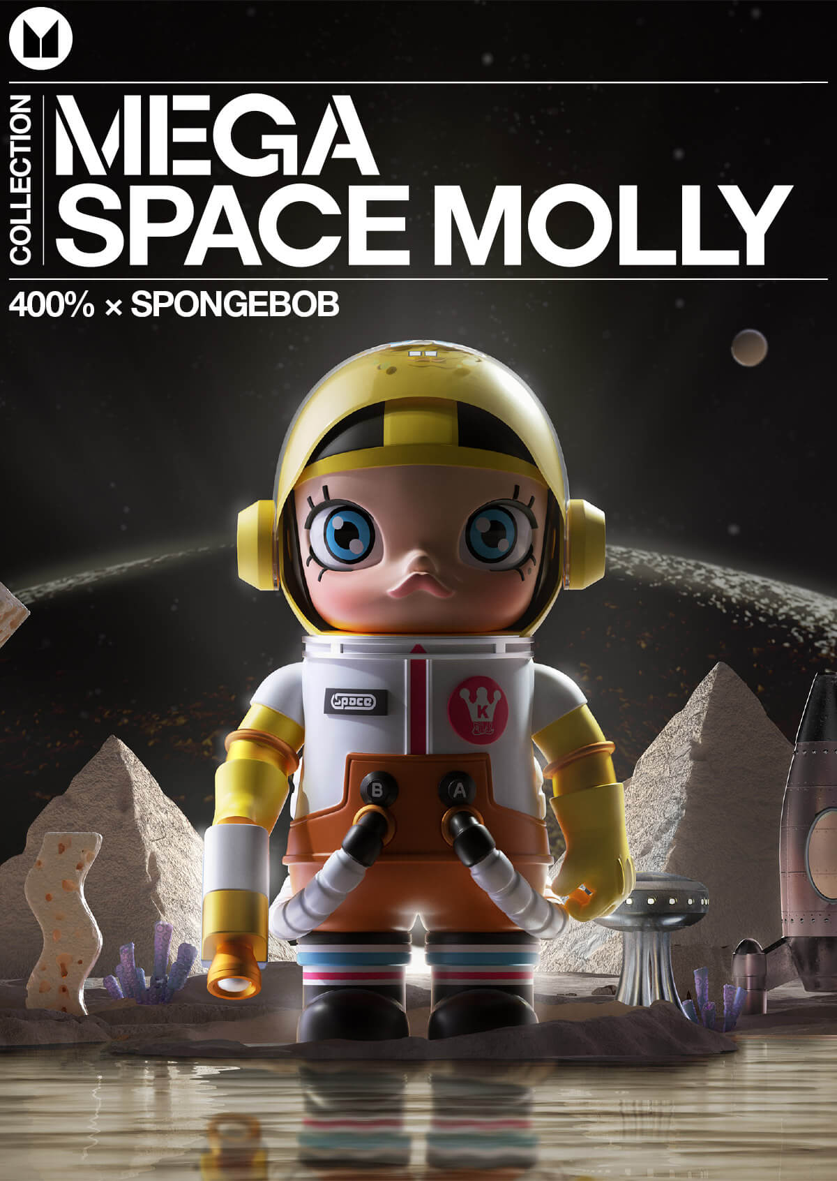 SPACE MOLLY × SPONGBOB 400% 箱潰れ//POPMARTデザイナーズ