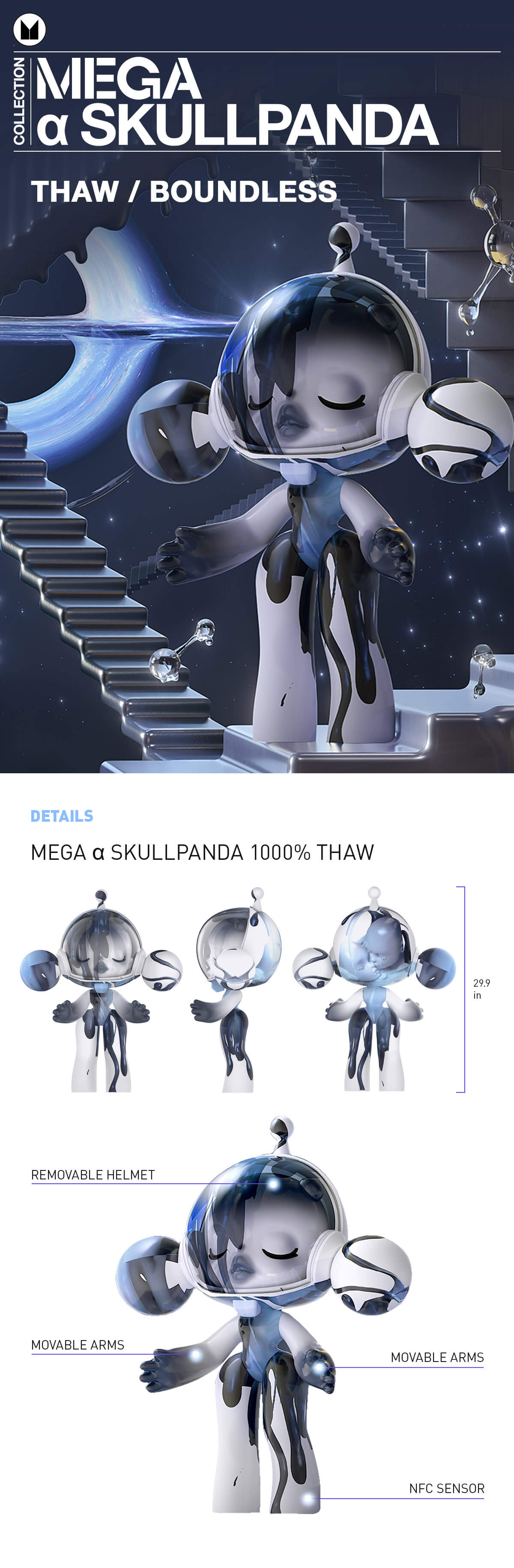MEGA COLLECTION 1000% α SKULLPANDA Thaw - Mega 1000% - POP MART 